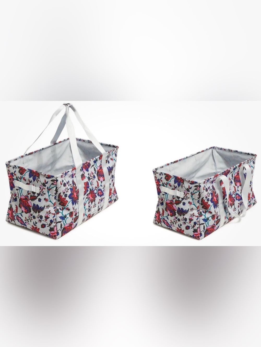 Vera Bradley Vineyard Floral Lighten Up Oversize Car Tote Collapsible